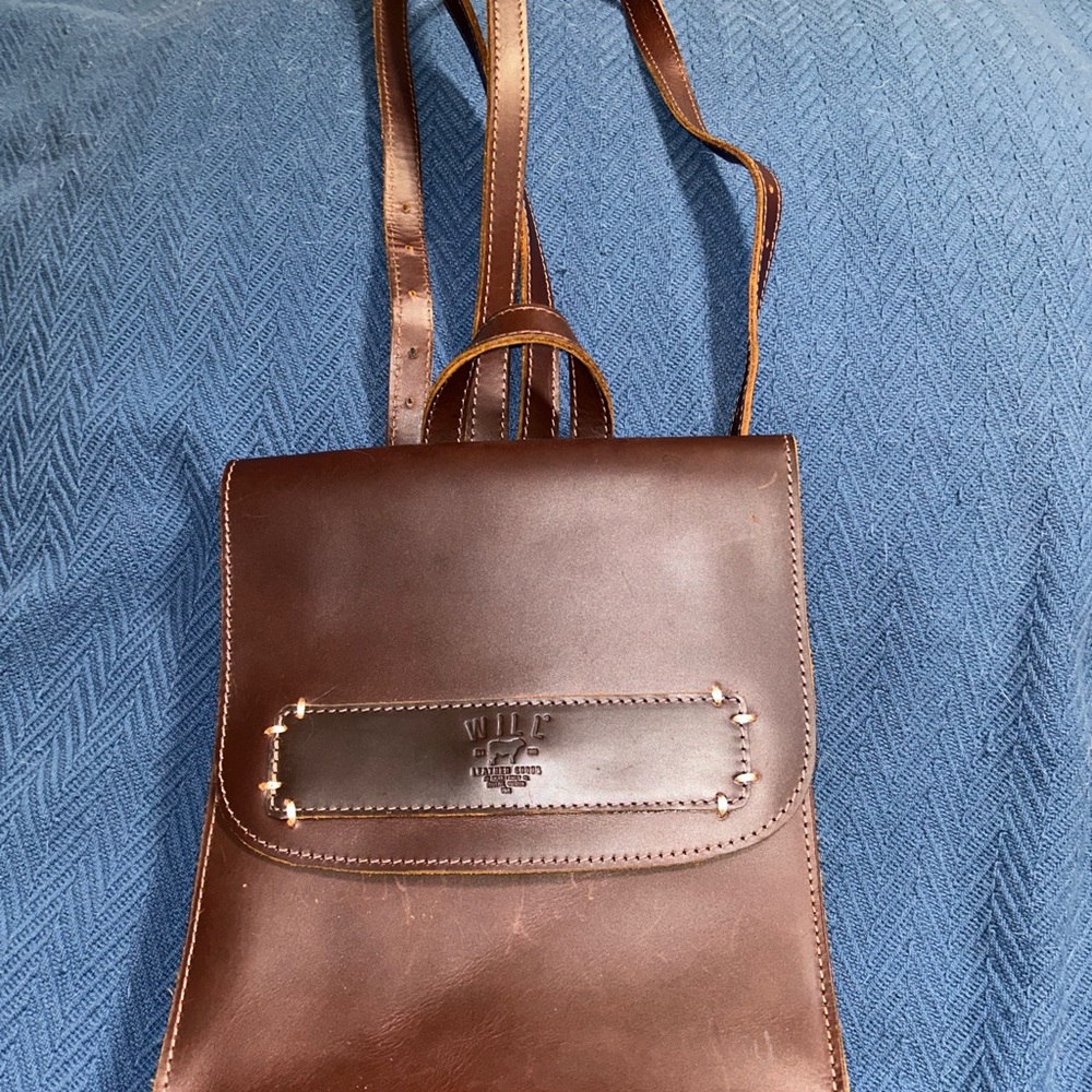 Will Leather Goods Simple Backpack Brown Leather Bag